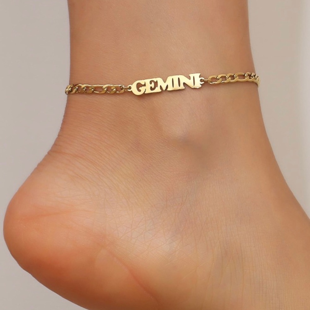Gemini Zodiac Sign Anklet